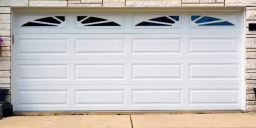 double white american garage door