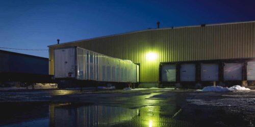 building at night