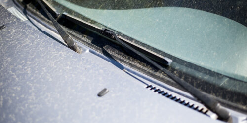 Massive dirty car from the pollen during spring time